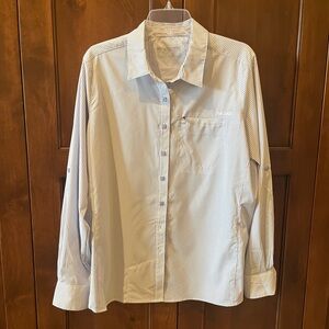 Ariat NWOT Women's Blue/White Stripe Button-Down Shirt, Size XL